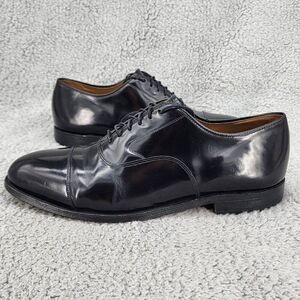 Johnston Murphy Mens Oxfords Sz 9 D/B Black Leather Classic Cap Toe Dress Shoes